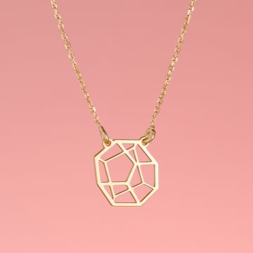 Srebrny pozłacany naszyjnik origami Kotai,  AG925 44cm