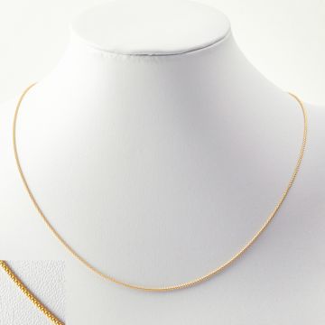 Srebrny łańcuszek lisi ogon z przedłużką AG925 pozłacany 45cm