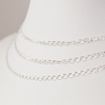 Srebrny łańcuszek romb diamentowany AG925 2.5mm