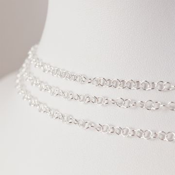 Srebrny łańcuszek kółeczka AG925 3mm