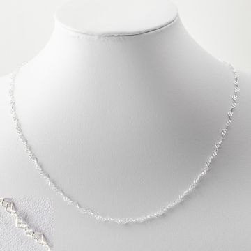 Srebrny łańcuszek serca z zapięciem AG925 45cm