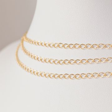 Srebrny, pozłacany łańcuszek romb AG925 2.5mm