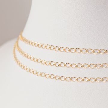 Srebrny, pozłacany łańcuszek romb diamentowany AG925 2,5mm