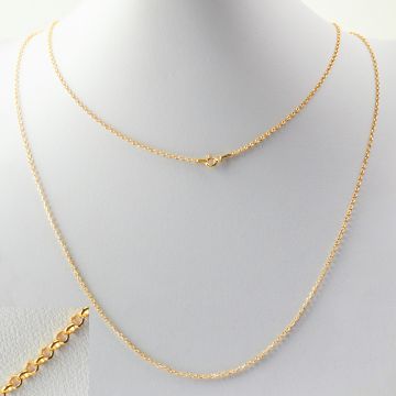 Srebrny łańcuszek rolo diamentowany z zapięciem 60cm AG925 pozłacany 2mm