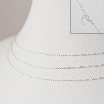 Srebrny łańcuszek z przedłużką ankierka gładka AG925 44cm