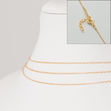 Srebrny, pozłacany łańcuszek z zapięciem forza AG925 45cm