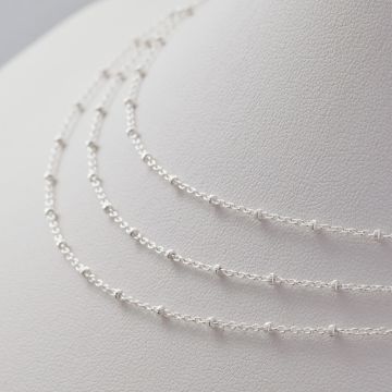 Łańcuszek ozdobny z oponkami diamentowanymi AG925 1 mm