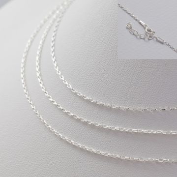 Łańcuszek gotowy ankier prostokątny z przedłużką AG925 45cm