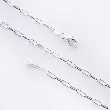 Srebrny łańcuszek rolo podłużny AG925 45cm