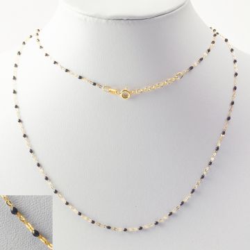 Łańcuszek forza z czarną emalią AG925 45cm