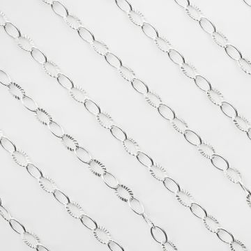 Srebrny łańcuszek owale nacinane AG925 8x5mm
