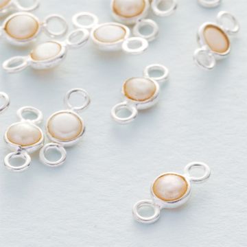 Perła naturalna łącznik w okuciu AG925 3,5mm Perła naturalna łącznik w okuciu AG925 3,5mm