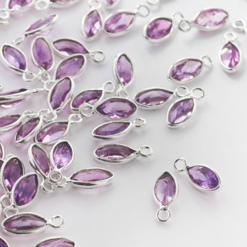 Srebrna zawieszka ametryn w okuciu AG925 6x4mm