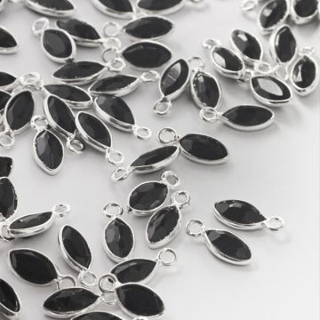 Srebrna zawieszka onyks w okuciu AG925 8x4mm