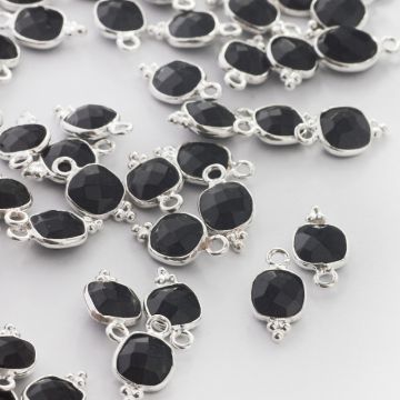 Srebrna zawieszka onyks w okuciu AG925 6mm