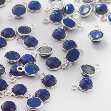 Srebrna zawieszka lapis lazuli w okuciu AG925 5,5mm