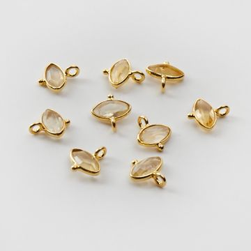 Srebrna zawieszka cytryn w srebrnym okuciu AG925 pozłacana 7,5mm