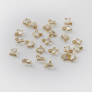 Srebrna zawieszka kryształ górski w srebrnym okuciu AG925 pozłacana 7,5mm