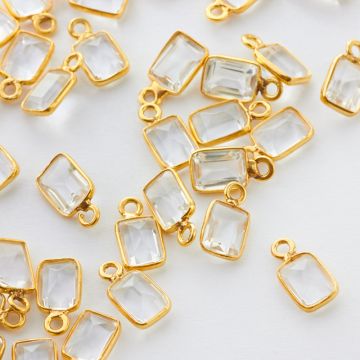 Zawieszka topaz fasetowany w okuciu pozłacanym AG925 6,5x5mm