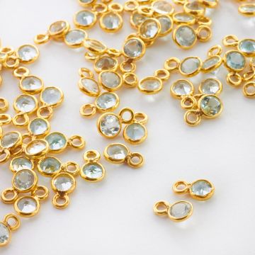 Topaz niebieski fasetowany w okuciu zawieszka AG925 4mm