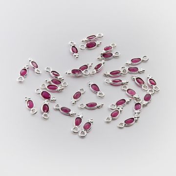 Srebrna zawieszka rubin w srebrnym okuciu AG925 4,5mm