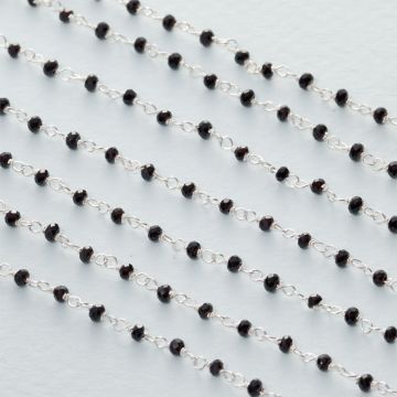 Łańcuch srebrny AG925 ze spinelem fasetowanym 2x1.5mm