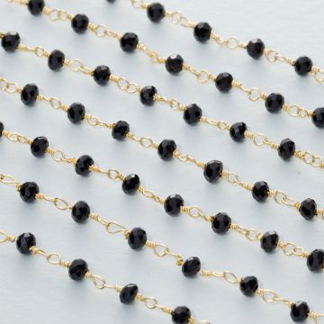 Łańcuch srebrny AG925 pozłacany ze spinelem fasetowanym 3.5x2.5mm