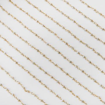 Srebrny łańcuch z masą perłową AG925 pozłacany 2mm