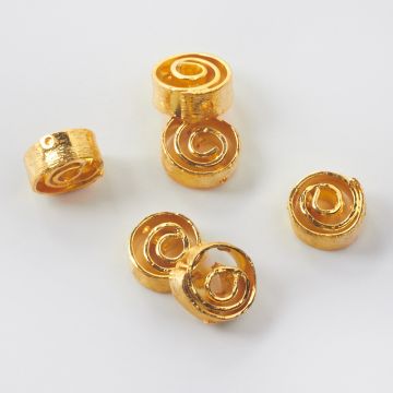 Srebrny ślimak satynowy AG925 pozłacany 12-12,5mm