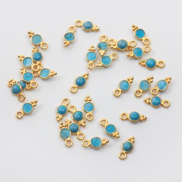 Srebrna zawieszka magnezyt w srebrnym okuciu AG925 pozłacana 6mm