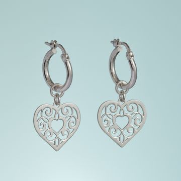 Srebrne rodowane kolczyki Minne,  AG925 34x15.5mm