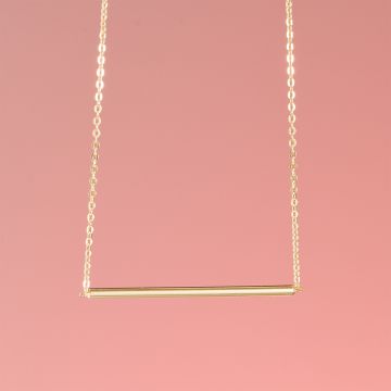 Srebrny, pozłacany naszyjnik rurka,  AG925 43cm