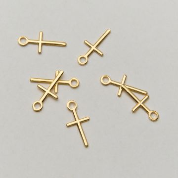 Srebrna zawieszka krzyż prosty AG925 pozłacana 15,5mm