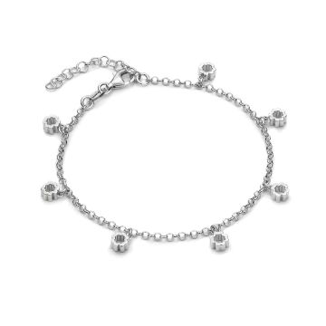 Bransoletka rodowana z koniczynkami wyciętymi AG925