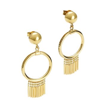 Kolczyki złocone koła z ozdobami AG925