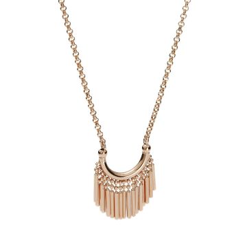 Naszyjnik różowe złoto z półkolem AG925