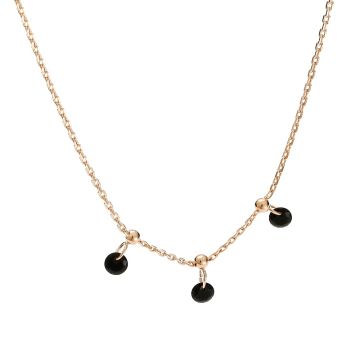 Naszyjnik różowe złoto z czarnymi cyrkoniami AG925