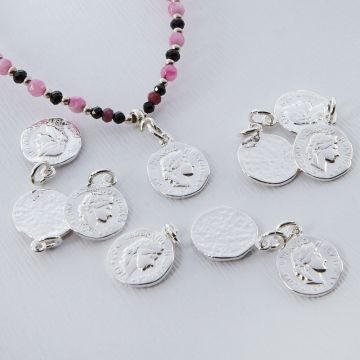 Srebrna moneta antyczna mała zawieszka 11mm