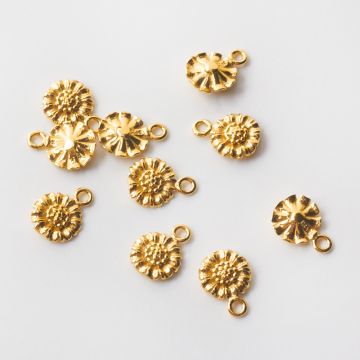 Srebrna zawieszka kwiatek AG925 pozłacany 10mm