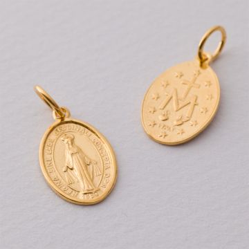 Srebrna zawieszka Matka Boska AG925 pozłacana 13x21mm