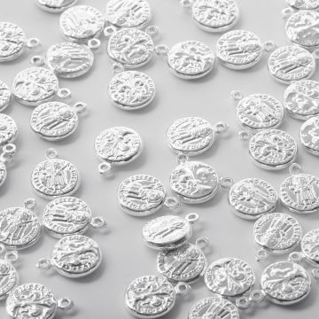 Srebrna zawieszka moneta św. Krzysztof AG925 13mm