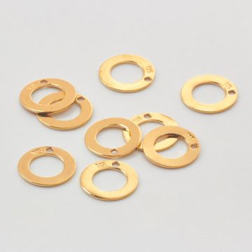 Srebra zawieszka kółko wycięte AG925 pozłacane 10mm