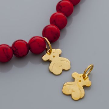 Srebrna zawieszka miś AG925 pozłacana 13mm