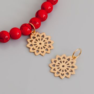 Zawieszka ażurowa srebro gwiazdka AG925 pozłacana 18mm