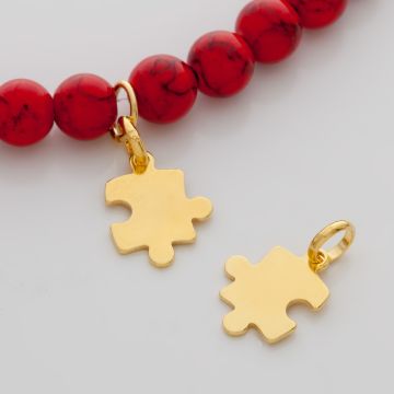 Srebrna zawieszka celebrytka puzzel AG925 pozłacana 16mm