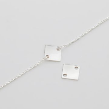 Srebrna zawieszka celebrytka kwadrat 12mm AG925