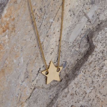 Srebrna blaszka celebrytka gwiazdka AG925 pozłacana 11,5mm