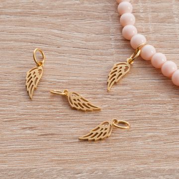 Srebrne skrzydło ażurowe  AG925 pozłacane 17,5x6,5mm