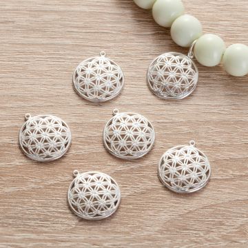 Srebrna zawieszka kwiat życia wypukły AG925 16,5mm