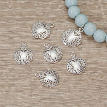 Srebrna wypukła zawieszka ze wzorkiem 13mm AG925